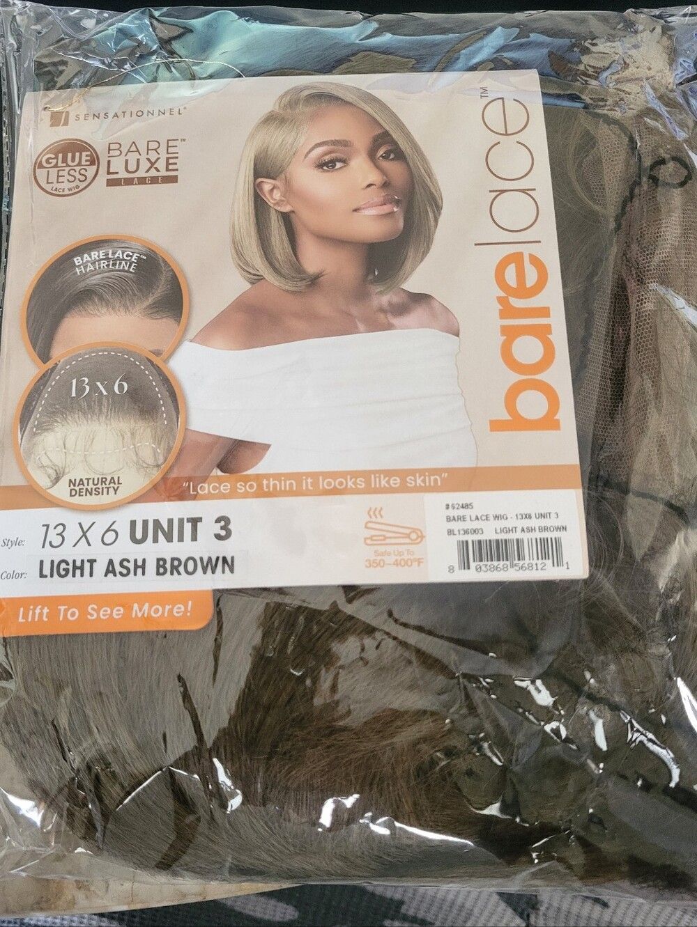 Sensationnel HD Lace Front Wig Glueless BareLace 13X6 Unit 3 - Light Ash Brown - Picture 6 of 6